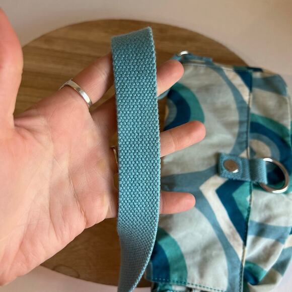 Kipling Blue Mod Swirl Print Slim Canvas Shoulder Bag - Picture 9 of 13